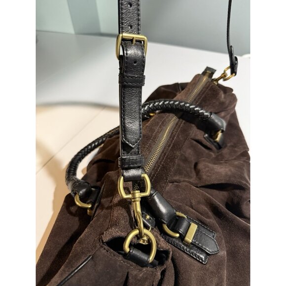 Banana Republic Brown Suede Leather Hobo Bag Shoulder Satchel Boho Heavy $260 - Picture 5 of 11